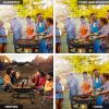 Outdoor Wood Burning Fire Pit Grill Spark Screen and Poker 22”