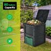 Outdoor Composter with Large Lidded Opening and Bottom Exit Door 80 Gallon; 10.69 Cu.Ft.