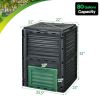 Outdoor Composter with Large Lidded Opening and Bottom Exit Door 80 Gallon; 10.69 Cu.Ft.