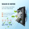 VEVOR Shutter Exhaust Fan, 14'' with Temperature Humidity Controller, EC-motor, 1513 CFM, 10-Speed Adjustable Wall Mount Attic Fan, Ventilation and Co