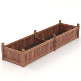 Fir Divided Planter Box with Corner Drainage 91x24x16 Inch