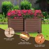 Thermal Treated Wood Outdoor Planter w/ 2 Compartments 41”x21”x17”