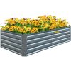 Rectangle Galvanized Steel Raised Garden Bed 80" x 40" x 19"