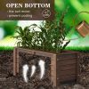 Thermal Treated Wood Outdoor Planter w/ 2 Compartments 41”x21”x17”