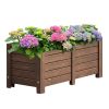 Thermal Treated Wood Outdoor Planter w/ 2 Compartments 41”x21”x17”