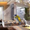 Transparent Acrylic Bird Feeder Cage Attaches to Window for Up-Close Viewing