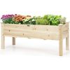 Fir Wooden Elevated Raised Bed Garden Box 47.5” x 14” x 20”