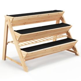 3-Tier A-Frame Elevated Raised Planter Boxes w/ Storage Shelf