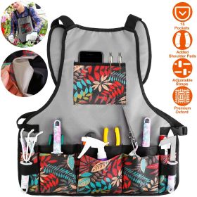 15-Pocket Adjustable Work Tool Apron Made of 600D Oxford Cloth
