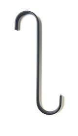 7” Flat Stock S-Hook in Black Powder Coated Metal Decorative Hanger