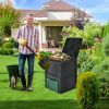 Outdoor Composter with Large Lidded Opening and Bottom Exit Door 80 Gallon; 10.69 Cu.Ft.