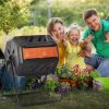 Tumbling Dual Chamber Compost Bin Black with Orange Lids 42 Gal; 4.7 CuFt