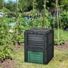 Outdoor Composter with Large Lidded Opening and Bottom Exit Door 80 Gallon; 10.69 Cu.Ft.