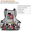15-Pocket Adjustable Work Tool Apron Made of 600D Oxford Cloth
