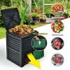 Outdoor Composter with Large Lidded Opening and Bottom Exit Door 80 Gallon; 10.69 Cu.Ft.