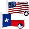 Combo Pack 3 x 5 Ft USA American Flag and Texas State Flag