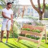 3-Tier A-Frame Elevated Raised Planter Boxes w/ Storage Shelf