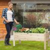 Fir Wooden Elevated Raised Bed Garden Box 47.5” x 14” x 20”