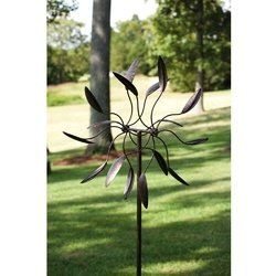 Black Metal Dual Spinning Wind Spinner 82 Inches Tall