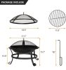 Outdoor Wood Burning Fire Pit Grill Spark Screen and Poker 22”