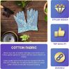 Ladies Medium Garden Gloves Assorted Floral Cotton Jersey  (6 pairs)
