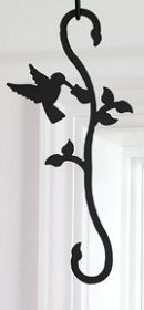 Hummingbird & Flower Garden S-Hook Decorative Hanger 13”