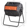 Tumbling Dual Chamber Compost Bin Black with Orange Lids 42 Gal; 4.7 CuFt