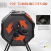 Tumbling Dual Chamber Compost Bin Black with Orange Lids 42 Gal; 4.7 CuFt