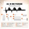 VEVOR Post Hole Digger, 43cc 1250W Auger Post Hole digger, Gas Powered Earth Digger with 8" Earth Auger Drill Bit, 30 inch Long Alloy Steel Auger, for