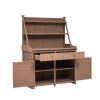 Fir Potting Bench Workstation with Drawers and Cabinet 47 x 65”