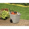 15 Gallon Resin Rolling Lawn and Utility Cart, 20.75 in D x 35.75 in H x 22.5 in W