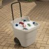 15 Gallon Resin Rolling Lawn and Utility Cart, 20.75 in D x 35.75 in H x 22.5 in W