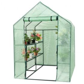 Mini Walk-In A-Frame Greenhouse with 8 Shelves 5’x5’x6.4’