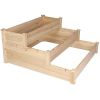 3 Tier Elevated Raised Bed Garden Fir Wood Planter 47x47x 22"