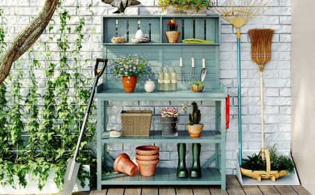 Heavy Duty Fir Wood Potting Bench with Anti-Fall Device 47”x65”
