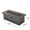 Outdoor MGO Grey Wood Finish Fire Pit Table 50,000 BTU 56” D