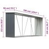 Garden Log Storage Shed Galvanized Steel 129.9"x33.1"x59.8" Gray