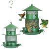 Powder Coated Iron Wild Bird Feeder 3-Tier, 6 Perches and 4 Water Bowls 360 Degree Viewing