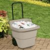 15 Gallon Resin Rolling Lawn and Utility Cart, 20.75 in D x 35.75 in H x 22.5 in W