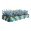 Coated Metal Raised Garden Bed in Green 7.6ft x 3.7ft x 1ft