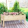 Fir Wooden Elevated Raised Bed Garden Box 47.5” x 14” x 20”