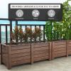 Thermal Treated Wood Outdoor Planter w/ 2 Compartments 41”x21”x17”