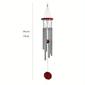 Outdoor Memorial Wind Chimes Garden Decor 6 Aluminum Alloy Tubes Sliver
