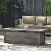 Outdoor MGO Grey Wood Finish Fire Pit Table 50,000 BTU 56” D