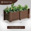 Thermal Treated Wood Outdoor Planter w/ 2 Compartments 41”x21”x17”