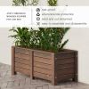 Thermal Treated Wood Outdoor Planter w/ 2 Compartments 41”x21”x17”
