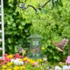 Powder Coated Iron Wild Bird Feeder 3-Tier, 6 Perches and 4 Water Bowls 360 Degree Viewing