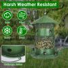 Powder Coated Iron Wild Bird Feeder 3-Tier, 6 Perches and 4 Water Bowls 360 Degree Viewing