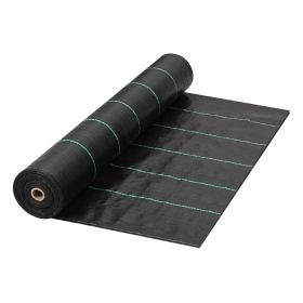 GROW1 Landscape Ground Cover Weed Mat Barrier Black (Color: Black, size: 6ft x 300ft)