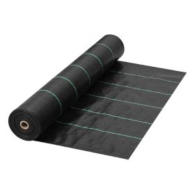 GROW1 Landscape Ground Cover Weed Mat Barrier Black (Color: Black, size: 3ft x 300ft)